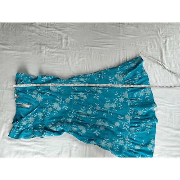 Cute Sky Blue, White Flower Midi Cato Summer Dress, Fairy-like, Flowy, Size Smal - Picture 4 of 10
